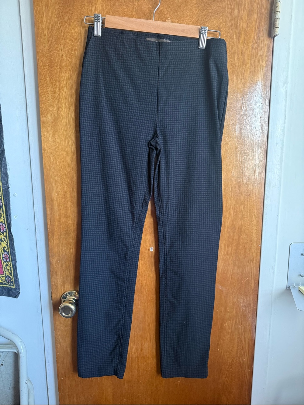 crosby. Houndstooth Black Textured Slim Dress Pants